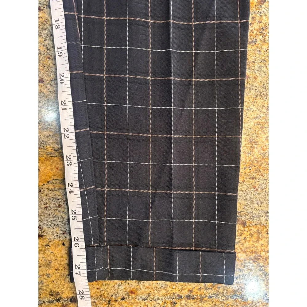 NWT H&M‎ Mens Skinny Fit Windowpane Plaid Dress Pants Navy Blue Size 33